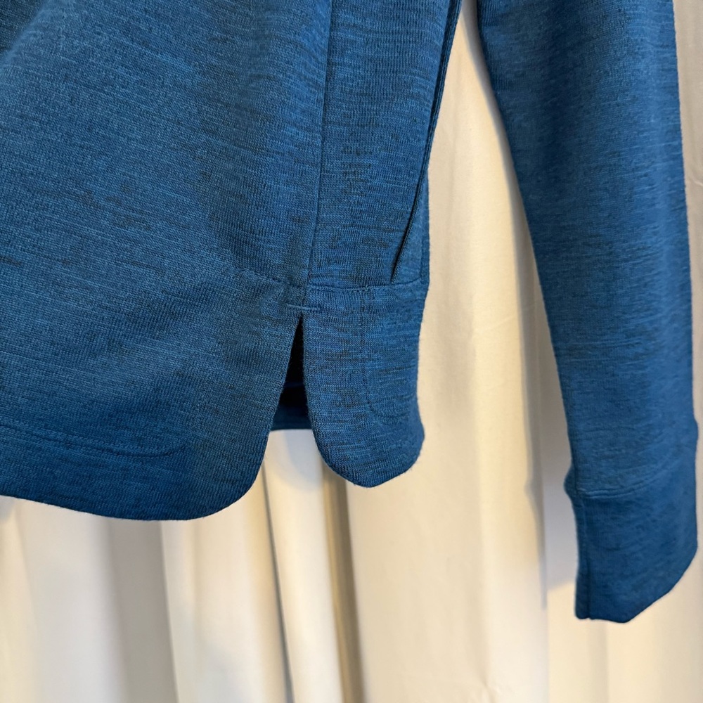 Toad & Co Blue Cowl Neck Pullover Kangaroo Pocket Top Womens Medium - Picture 9 of 11